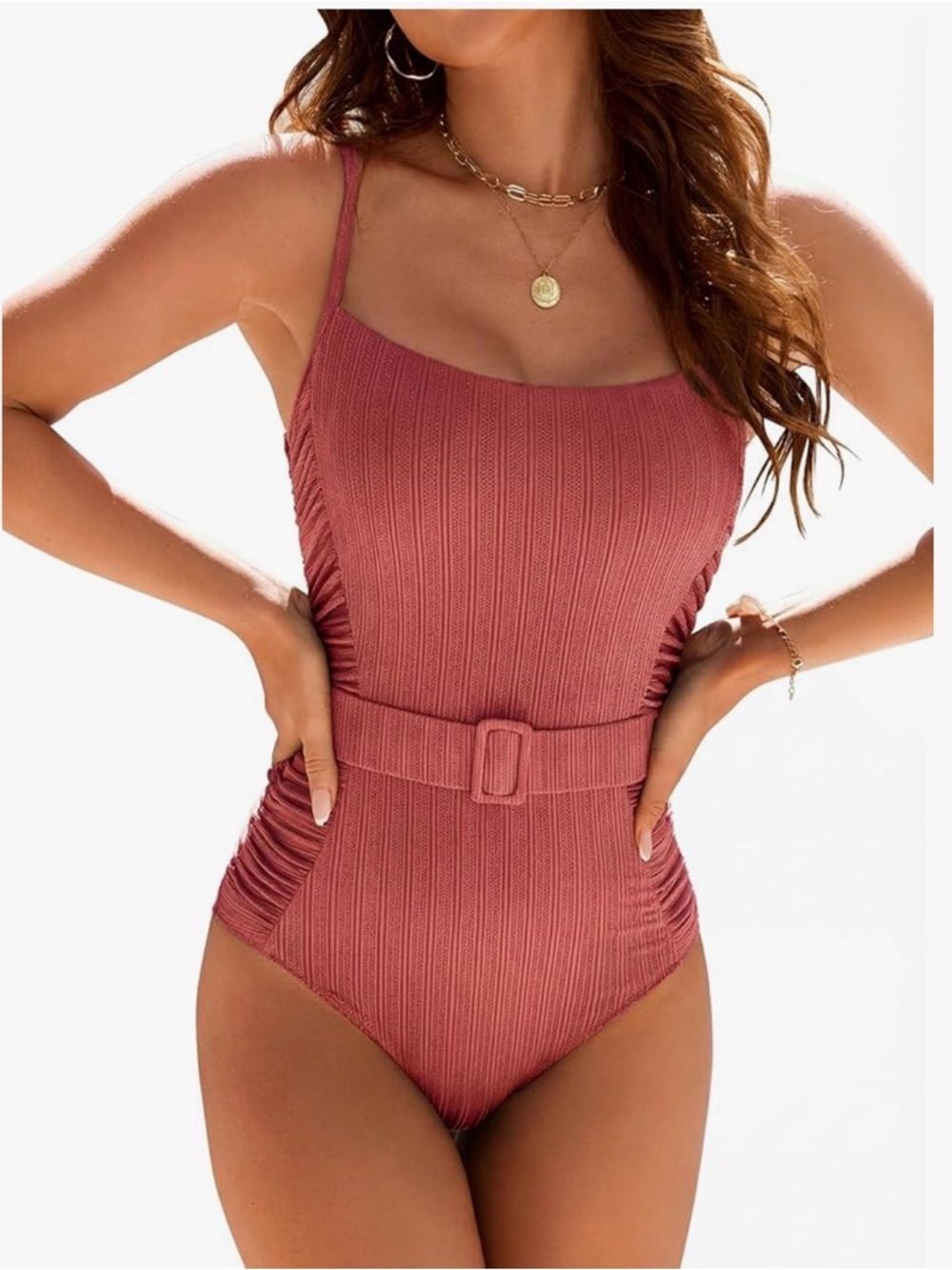 Blooming Jelly NWT Tummy Control Belted One-Piece Swimsuit – Ruched Size M